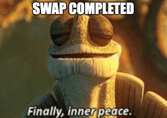 Swap completed inner peace